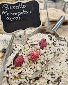 Risotto de Trompeta Negra amb Frambuesas-Bossa (100gr Aprox)( Monbolet)